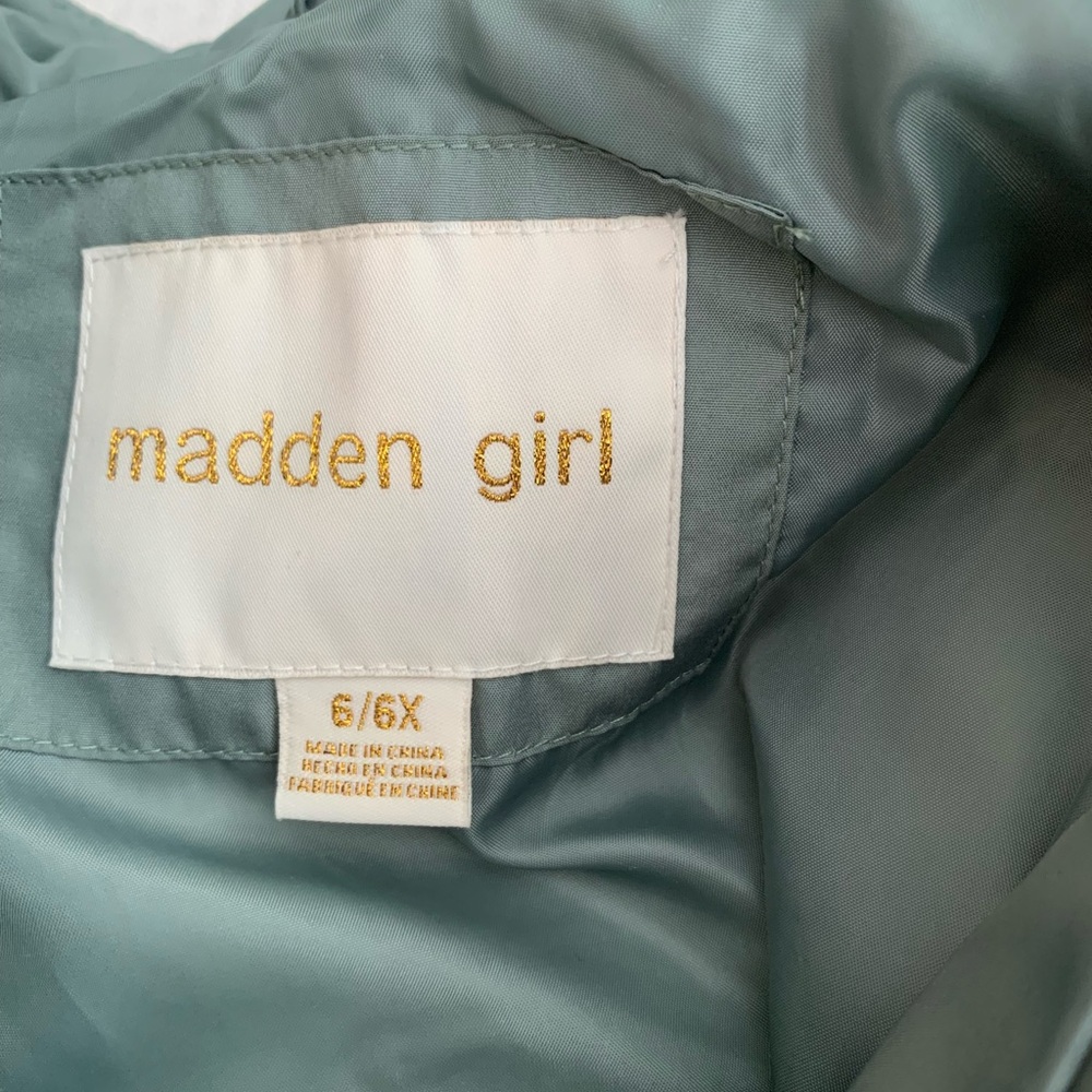 New Madden Girl quilted kids jacket in sage green,size 6/6X - Picture 7 of 8
